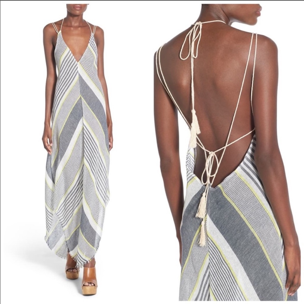 ASTR linen blend summer maxi dress